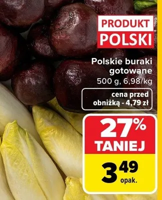 Buraki polskie gotowane promocja w Carrefour