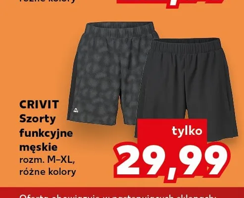 Szorty funkcjonalne męskie Crivit promocja w Kaufland