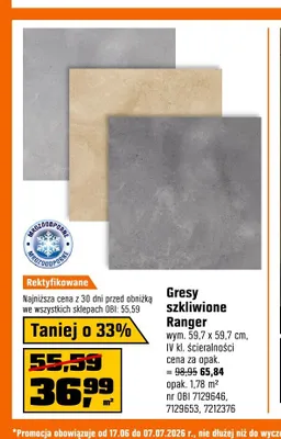 Gres szkliwiony Ranger promocja w OBI