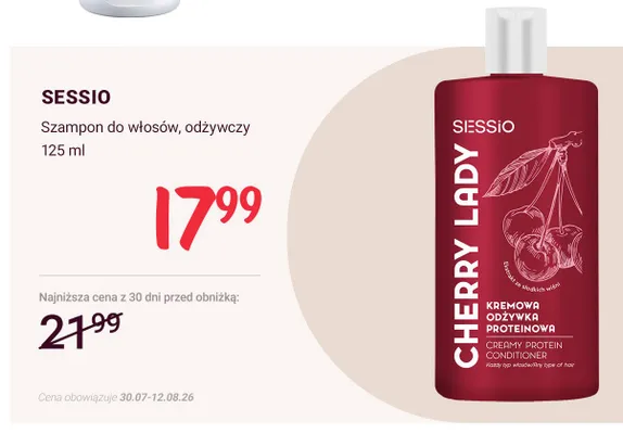 Szampon do włosów odżywczy Sessio Cherry Lady promocja w Rossmann
