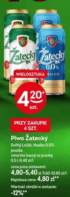 Piwo Żatecký Světlý Ležák, Nealko 0.0% promocja w Żabka