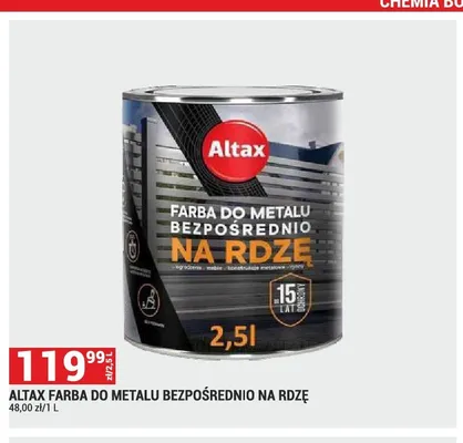 Farba do metalu Altax bezpośrednio na rdzę promocja w Merkury Market