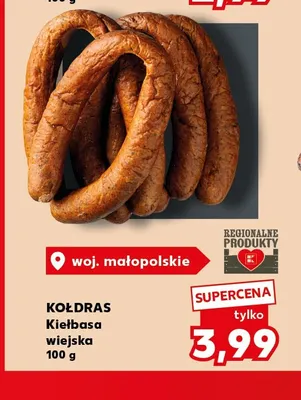 Kiełbasa wiejska Kołdras promocja w Kaufland