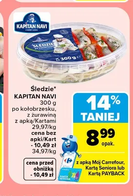 Śledzie po kołobrzesku Kapitan Navi promocja w Carrefour Market