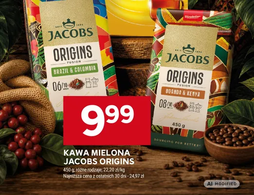 Kawa mielona Jacobs Origins Brazil & Colombia promocja w Stokrotka