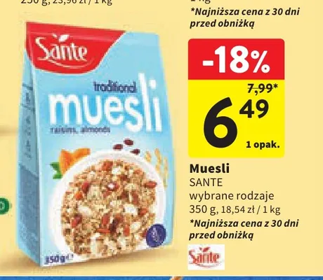 Muesli Sante promocja w Intermarche