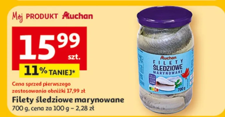 Filety śledziowe marynowane promocja w Auchan