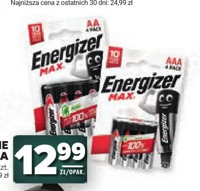 Baterie alkaliczne Energizer Max AAA 4-pak promocja w Stokrotka