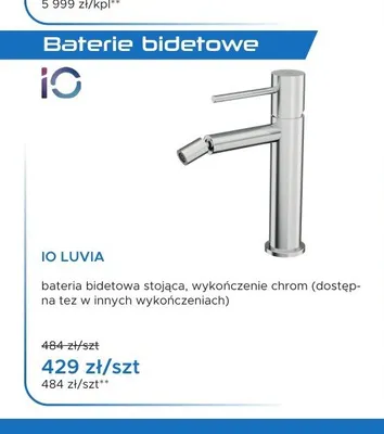 Bateria bidetowa stojąca IO Luvia promocja w Blu Salony Łazienek