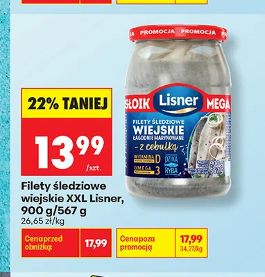 Filety śledziowe wiejskie XXL Lisner promocja w Biedronka