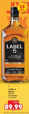 Whisky Label 5 Classic Black 40% alk. promocja w Kaufland