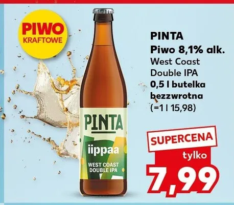 Piwo Pinta West Coast Double IPA 8,1% alk. promocja w Kaufland