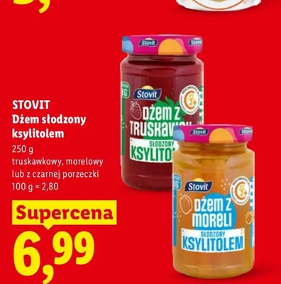 Dżem słodzony ksylitolem Stovit truskawkowy promocja w Lidl