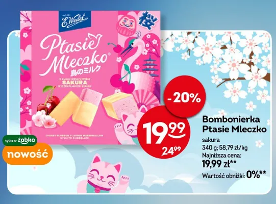 Bombonierka Ptasie Mleczko E.Wedel sakura promocja w Żabka