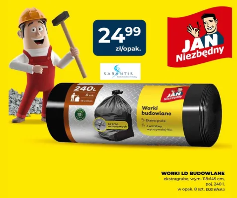 Worki budowlane LD Jan Niezbędny 240 l promocja w PSB Mrówka