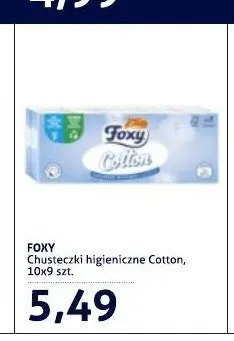 Chusteczki higieniczne Foxy Cotton promocja w Blue Stop