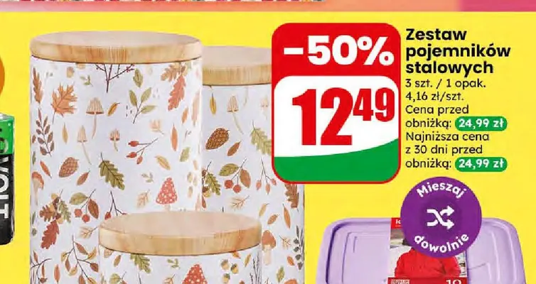 Zestaw pojemników stalowych promocja w Dino