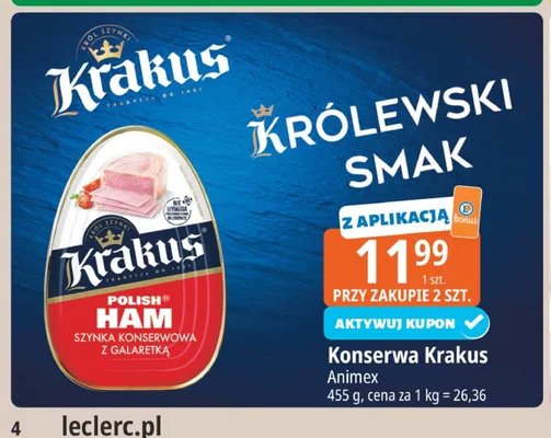 Konserwa Krakus promocja w Leclerc