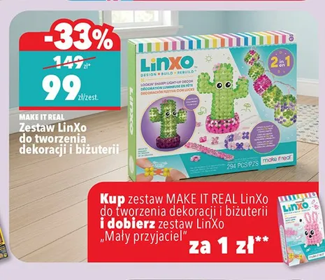Zestaw LinXo do tworzenia dekoracji i biżuterii MAKE IT REAL promocja w Biedronka