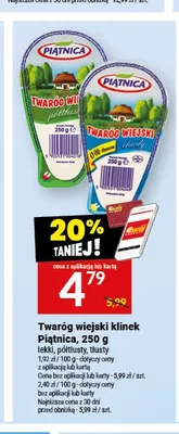 Twaróg wiejski klinek tłusty Piątnica promocja w Twój Market