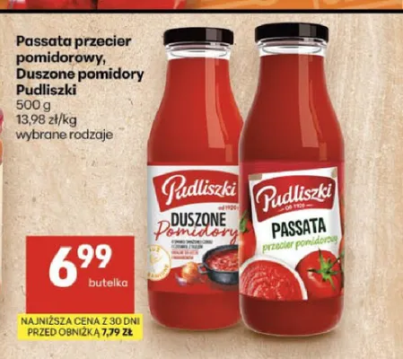 Duszone pomidory Pudliszki promocja w Delikatesy Centrum