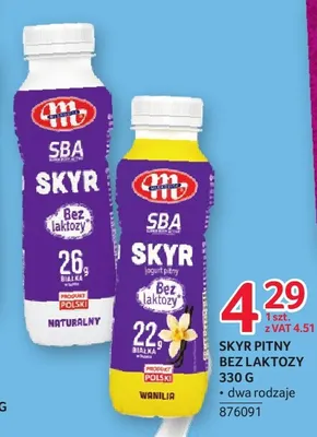 Skyr pitny bez laktozy naturalny Mlekovita promocja w Selgros
