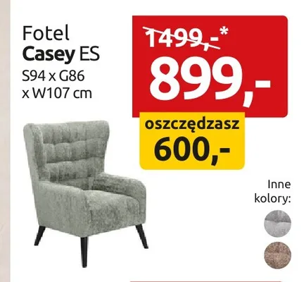 Fotel Casey Es promocja w Black Red White