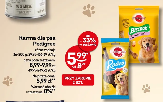 Karma dla psa Pedigree Biscrok Multi Mix promocja w Żabka