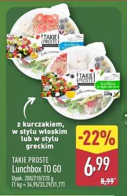 Danie gotowe Lunchbox TO GO z kurczakiem w stylu włoskim Takie Proste promocja w Aldi