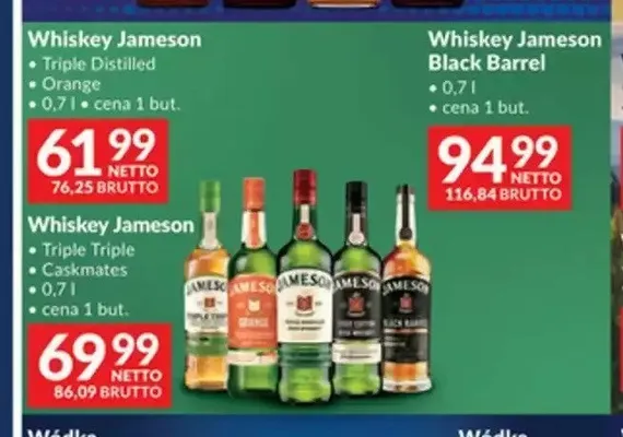 Whiskey Jameson Triple Distilled promocja w Makro