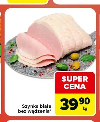 Szynka biała bez wędzenia promocja w Carrefour Market