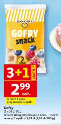 Gofry snack Dan Cake 2-pak 25g promocja w Auchan
