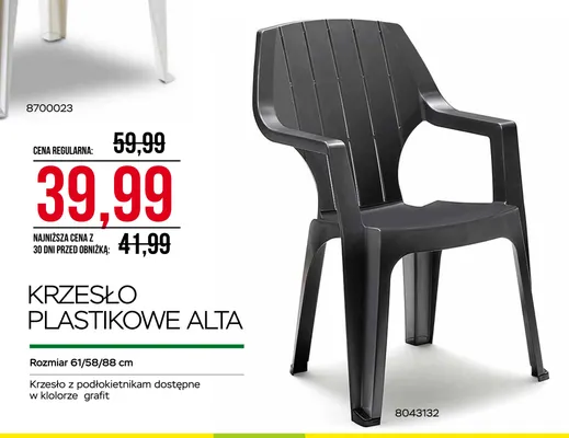 Krzesło plastikowe Alta promocja w Abra Meble