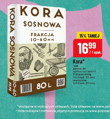 Kora sosnowa frakcja 10-60mm promocja w POLOmarket