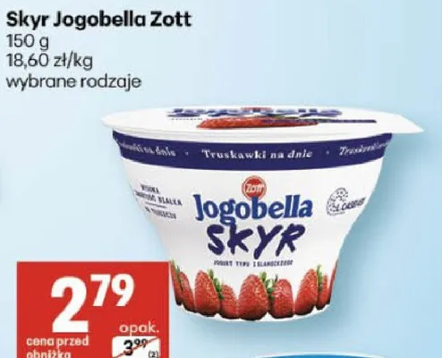 Skyr Jogobella Zott promocja w Delikatesy Centrum