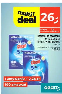 Tabletki do zmywarki At Home Clean promocja w Dealz