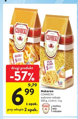 Makaron Czaniecki Gniazdko 1 promocja w Intermarche