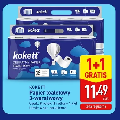 Papier toaletowy 3-warstwowy Kokett promocja w Aldi