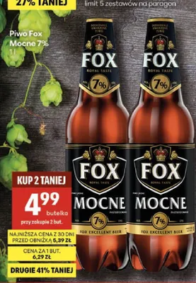 Piwo Fox Mocne 7% promocja w Delikatesy Centrum