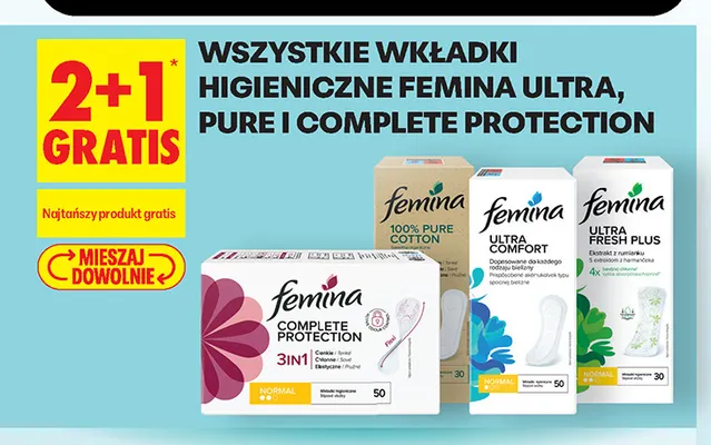 Wkładki higieniczne Femina Ultra Comfort promocja w Biedronka