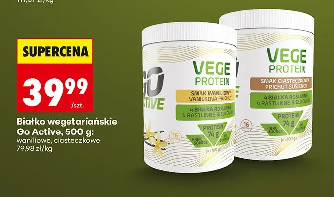 Białko wegetariańskie ciasteczkowe promocja w Biedronka