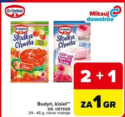 Budyń, kisiel różne rodzaje promocja w Carrefour