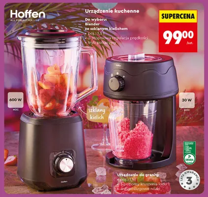 Blender ze szklanym kielichem Hoffen promocja w Biedronka