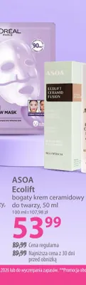 Bogaty krem ceramidowy do twarzy Ecolift Asoa promocja w Hebe