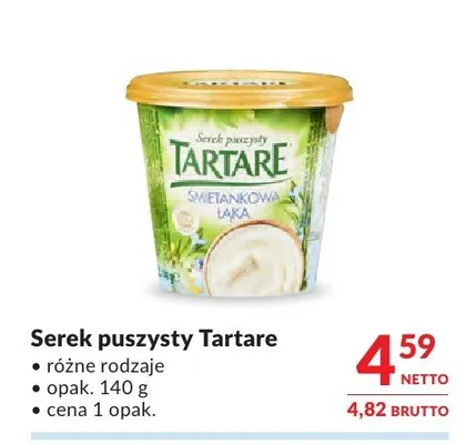 Serek puszysty Tartare Śmietankowa Łąka promocja w Makro