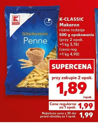 Makaron K-CLASSIC promocja w Kaufland