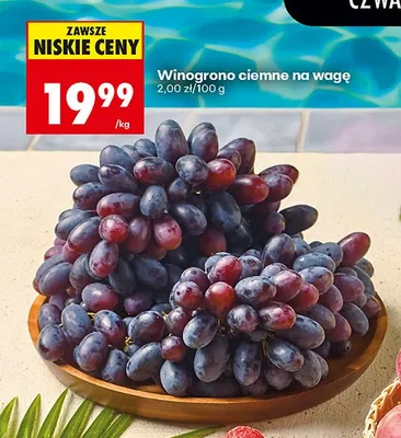 Winogrono ciemne na wagę promocja w Biedronka