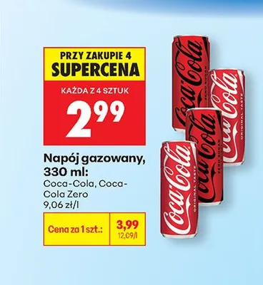 Napój gazowany Coca-Cola, Coca-Cola Zero promocja w Biedronka