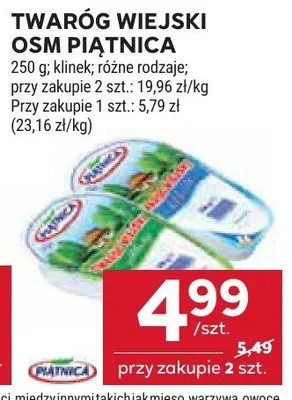 Twaróg wiejski OSM Piątnica klinek promocja w Stokrotka