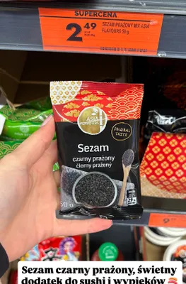 Sezam czarny prażony Asia Flavours promocja w Biedronka